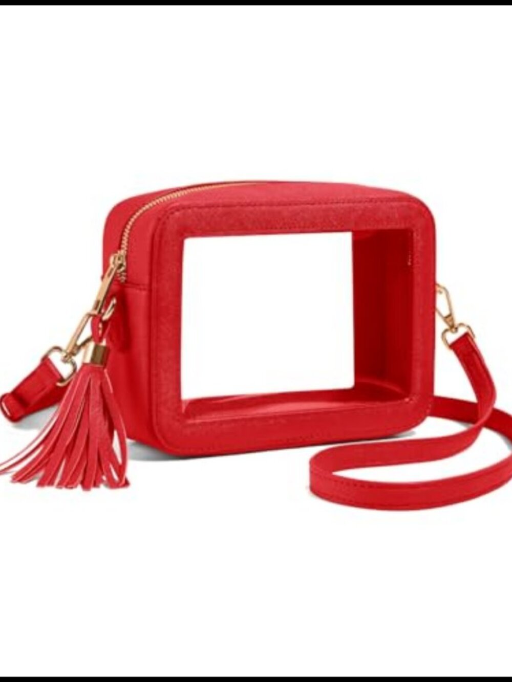 Clear Crossbody Bag Stadium Approved PVC PU Leather Adjustable Strap